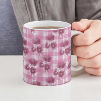Pink Palaka Hawaii Ceramic Mug Hawaiian Lehua Blossoms