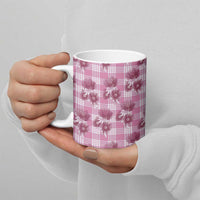 Pink Palaka Hawaii Ceramic Mug Hawaiian Lehua Blossoms