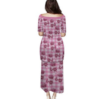 Pink Palaka Hawaii Family Matching Puletasi and Hawaiian Shirt Hawaiian Lehua Blossoms