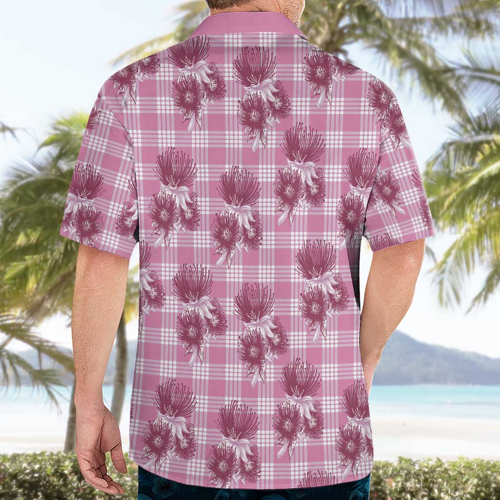 Pink Palaka Hawaii Hawaiian Shirt Hawaiian Lehua Blossoms LT05 - Polynesian Pride