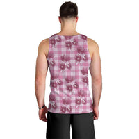 Pink Palaka Hawaii Men Tank Top Hawaiian Lehua Blossoms