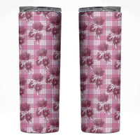 Pink Palaka Hawaii Skinny Tumbler Hawaiian Lehua Blossoms