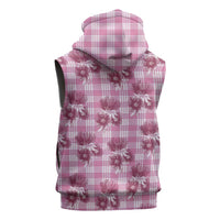 Pink Palaka Hawaii Sleeveless Hoodie Hawaiian Lehua Blossoms LT05 - Polynesian Pride