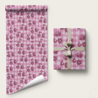 Pink Palaka Hawaii Wrapping Paper Hawaiian Lehua Blossoms