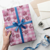 Pink Palaka Hawaii Wrapping Paper Hawaiian Lehua Blossoms