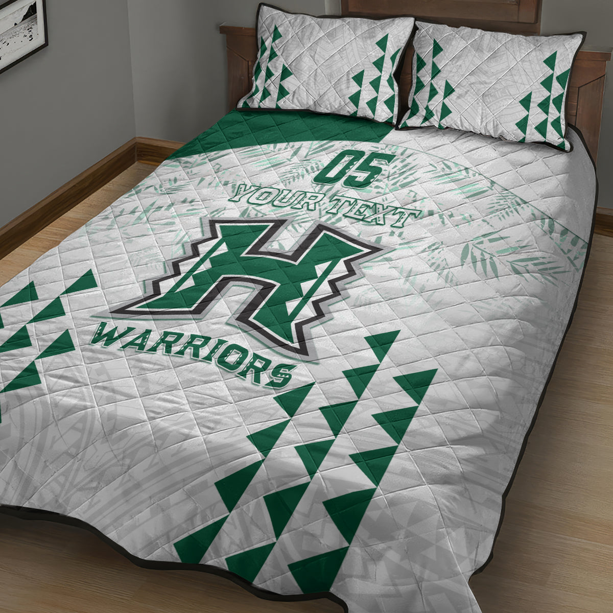 Custom Hawaii Football Quilt Bed Set Rainbow Warriors Kakau Pattern LT05 - Polynesian Pride