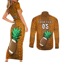 Custom Hawaii Honolulu Football Bowl Couples Matching Short Sleeve Bodycon Dress and Long Sleeve Button Shirt Simple Style LT05 - Polynesian Pride