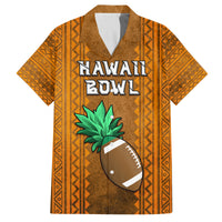 Custom Hawaii Honolulu Football Bowl Family Matching Long Sleeve Bodycon Dress and Hawaiian Shirt Simple Style LT05 Dad's Shirt - Short Sleeve Brown - Polynesian Pride