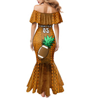 Custom Hawaii Honolulu Football Bowl Family Matching Mermaid Dress and Hawaiian Shirt Simple Style LT05 - Polynesian Pride