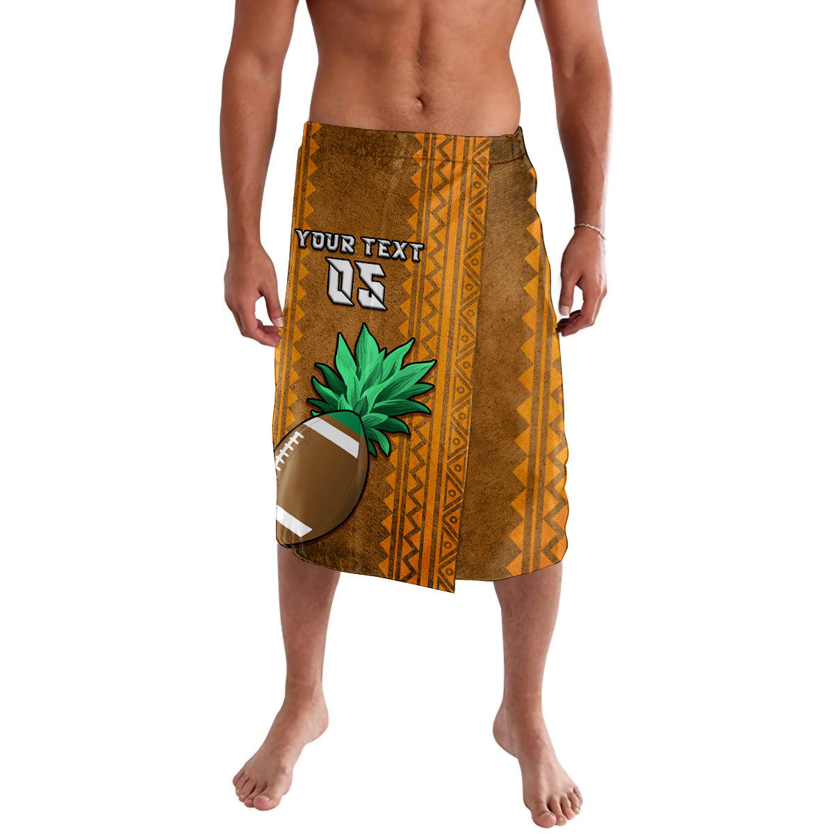 Custom Hawaii Honolulu Football Bowl Lavalava Simple Style LT05 Brown - Polynesian Pride