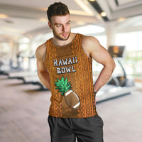 Custom Hawaii Honolulu Football Bowl Men Tank Top Simple Style LT05 Brown - Polynesian Pride