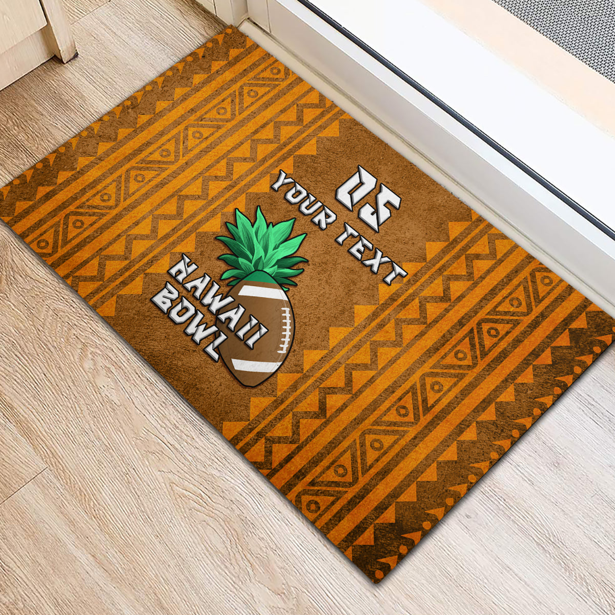 Custom Hawaii Honolulu Football Bowl Rubber Doormat Simple Style LT05 - Polynesian Pride