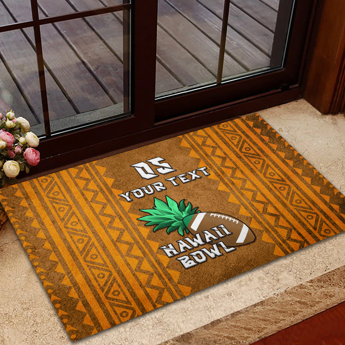 Custom Hawaii Honolulu Football Bowl Rubber Doormat Simple Style LT05 - Polynesian Pride