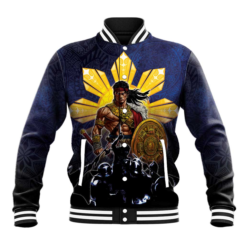 Philippines The First Hero Baseball Jacket Lapu Lapu Know Your Roots LT05 Unisex Navy - Polynesian Pride