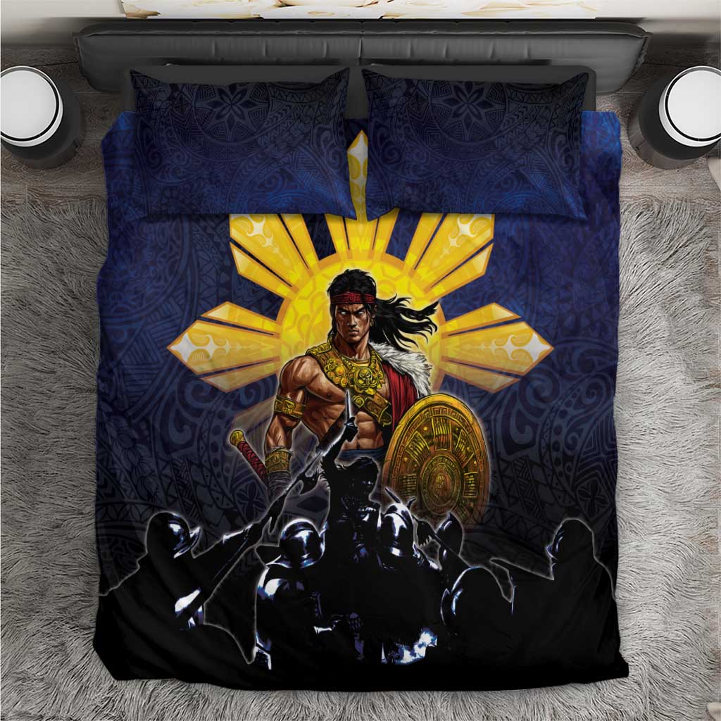 Philippines The First Hero Bedding Set Lapu Lapu Know Your Roots LT05 Navy - Polynesian Pride