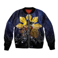 Philippines The First Hero Bomber Jacket Lapu Lapu Know Your Roots LT05 Unisex Navy - Polynesian Pride