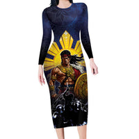 Philippines The First Hero Family Matching Long Sleeve Bodycon Dress and Hawaiian Shirt Lapu Lapu Know Your Roots