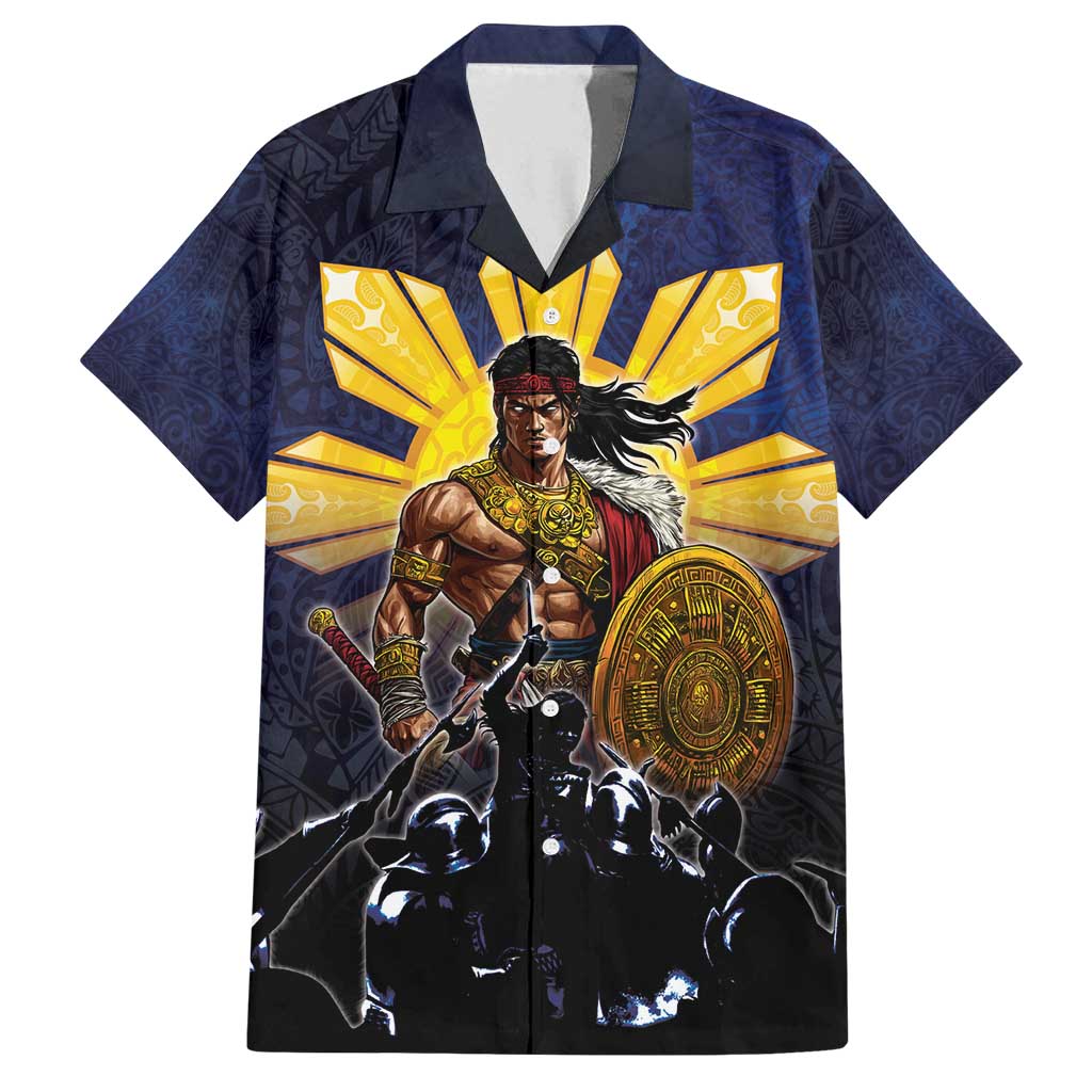 Philippines The First Hero Family Matching Off Shoulder Maxi Dress and Hawaiian Shirt Lapu Lapu Know Your Roots