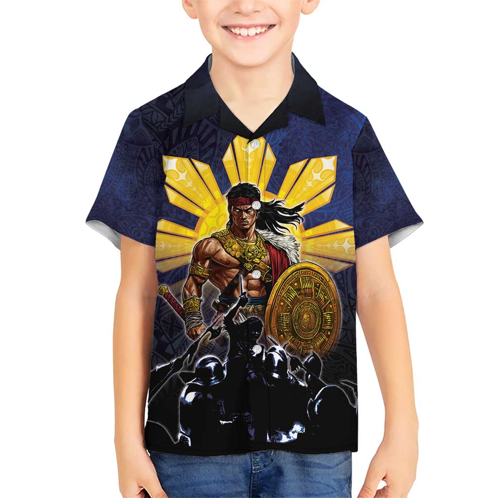 Philippines The First Hero Kid Hawaiian Shirt Lapu Lapu Know Your Roots LT05 Kid Navy - Polynesian Pride