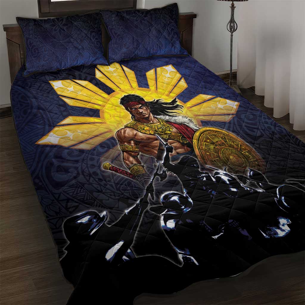 Philippines The First Hero Quilt Bed Set Lapu Lapu Know Your Roots LT05 Navy - Polynesian Pride
