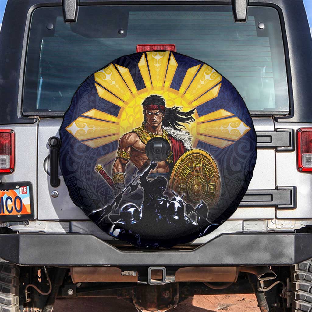Philippines The First Hero Spare Tire Cover Lapu Lapu Know Your Roots LT05 Navy - Polynesian Pride