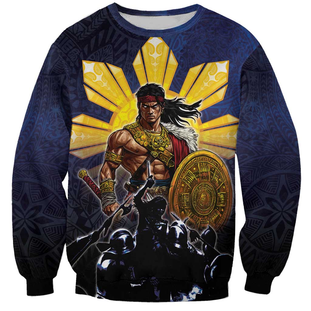 Philippines The First Hero Sweatshirt Lapu Lapu Know Your Roots LT05 Unisex Navy - Polynesian Pride