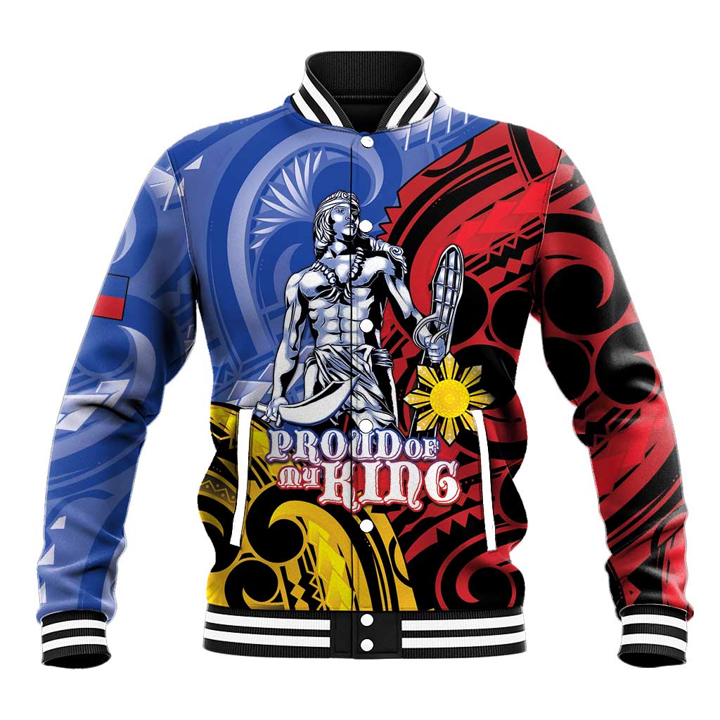 Philippines Lapu-Lapu Baseball Jacket Proud Of My King LT05 Unisex Blue - Polynesian Pride