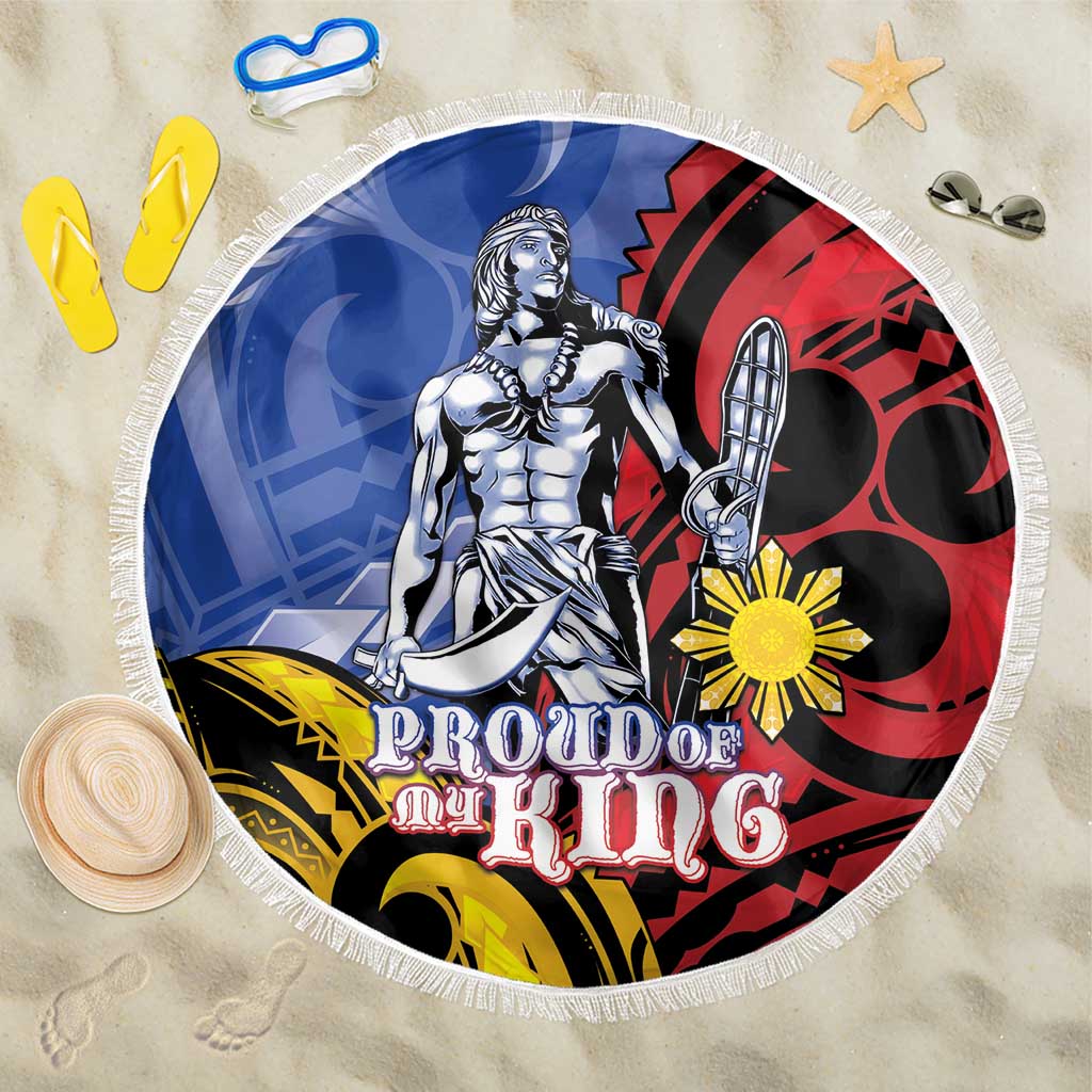 Philippines Lapu-Lapu Beach Blanket Proud Of My King LT05 One Size 150cm Blue - Polynesian Pride