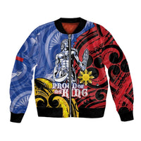 Philippines Lapu-Lapu Bomber Jacket Proud Of My King LT05 Unisex Blue - Polynesian Pride