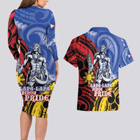 Philippines Lapu-Lapu Couples Matching Long Sleeve Bodycon Dress and Hawaiian Shirt Proud Of My King