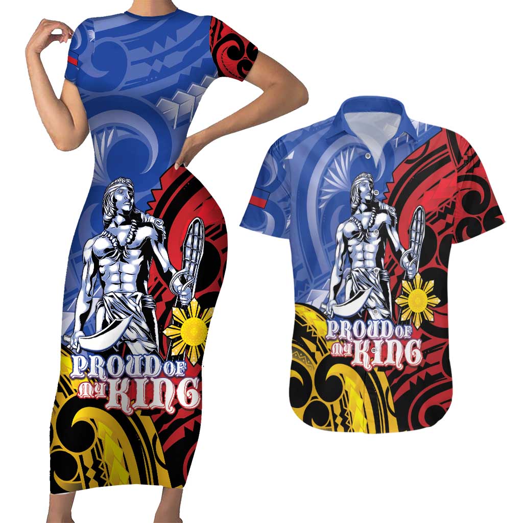 Philippines Lapu-Lapu Couples Matching Short Sleeve Bodycon Dress and Hawaiian Shirt Proud Of My King