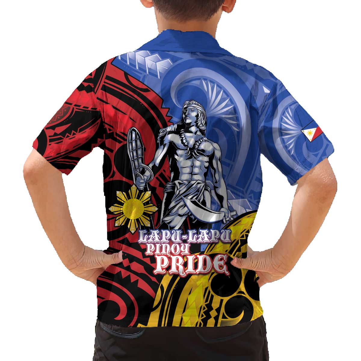 Philippines Lapu-Lapu Family Matching Off The Shoulder Long Sleeve Dress and Hawaiian Shirt Proud Of My King LT05 - Polynesian Pride