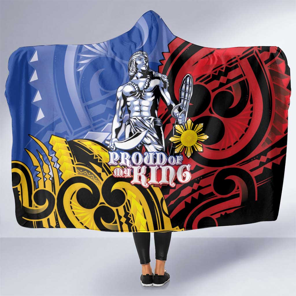 Philippines Lapu-Lapu Hooded Blanket Proud Of My King LT05 One Size Blue - Polynesian Pride