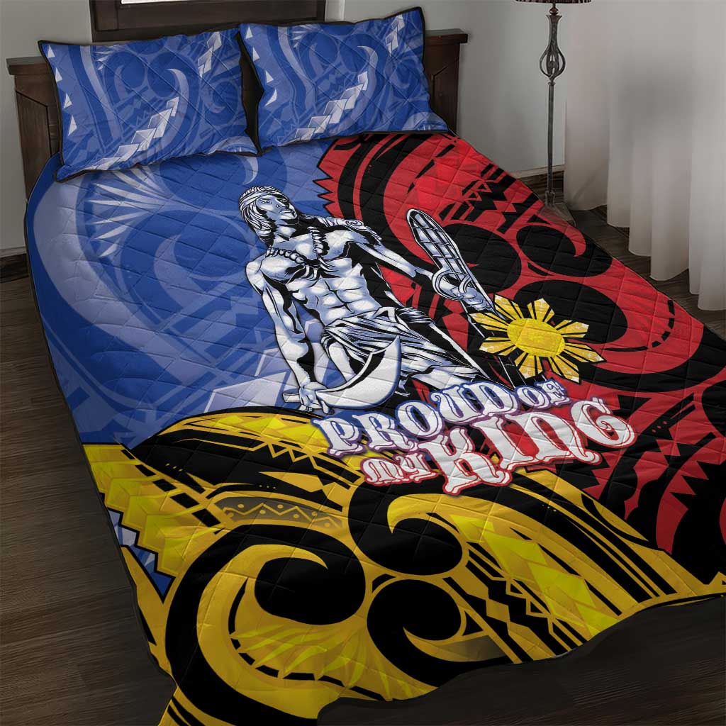 Philippines Lapu-Lapu Quilt Bed Set Proud Of My King LT05 Blue - Polynesian Pride