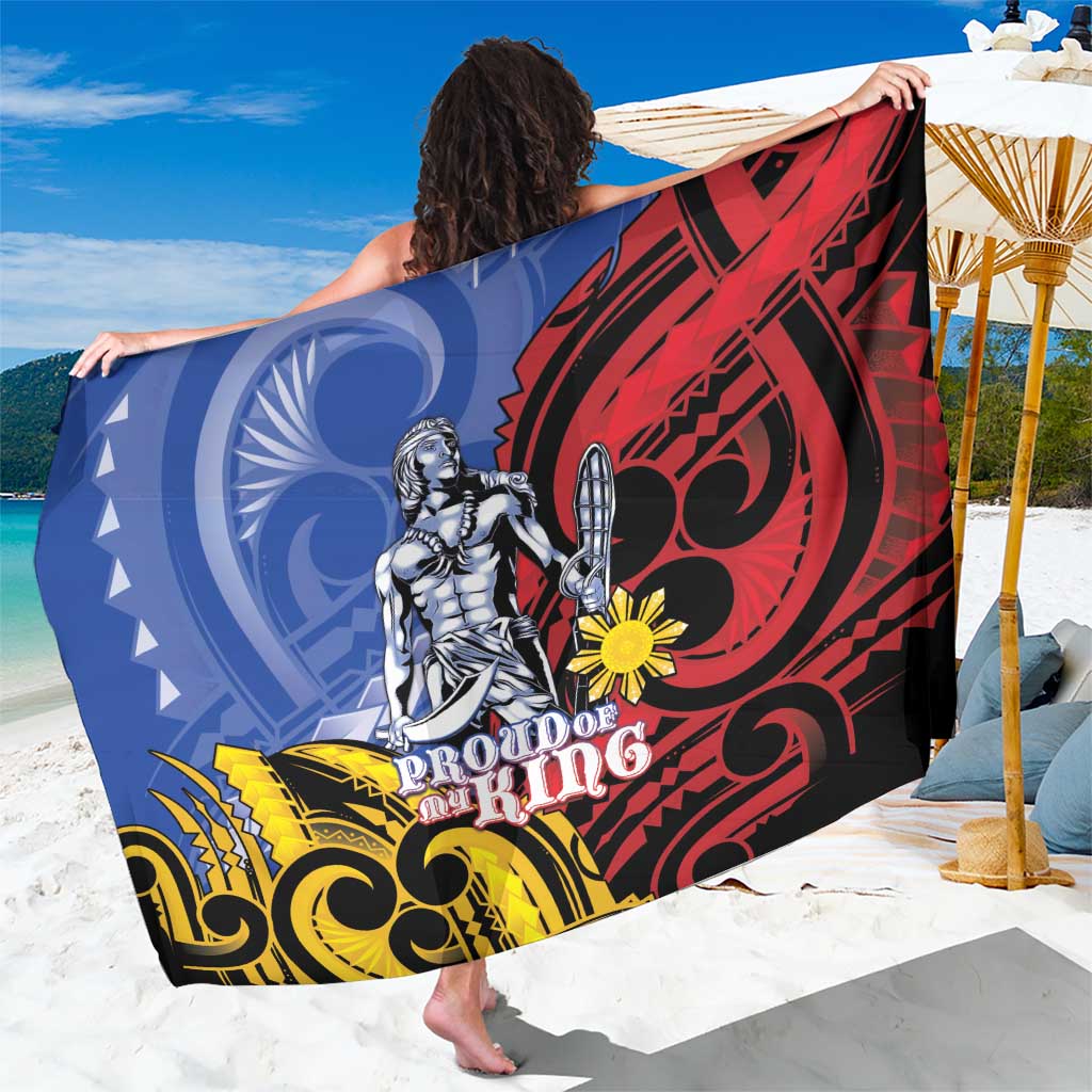 Philippines Lapu-Lapu Sarong Proud Of My King LT05 One Size 44 x 66 inches Blue - Polynesian Pride