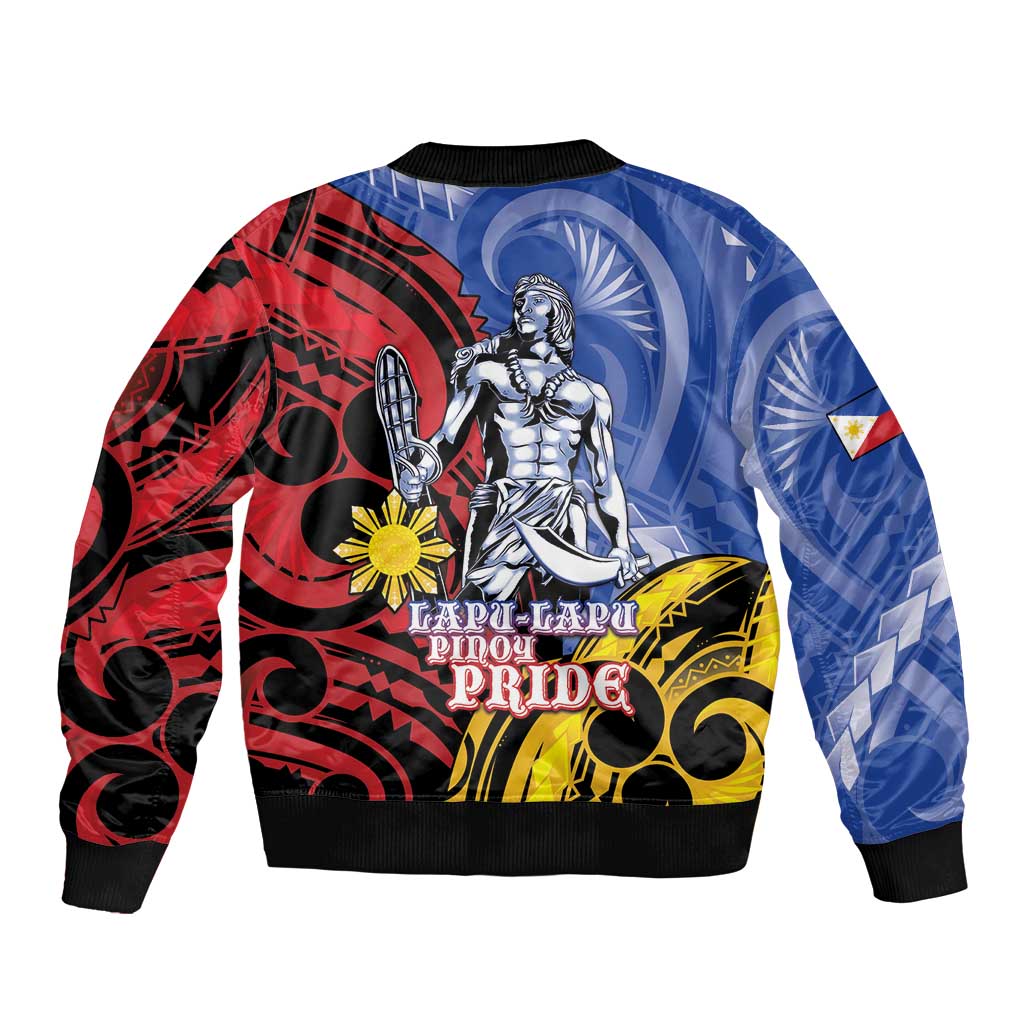 Philippines Lapu-Lapu Sleeve Zip Bomber Jacket Proud Of My King LT05 - Polynesian Pride