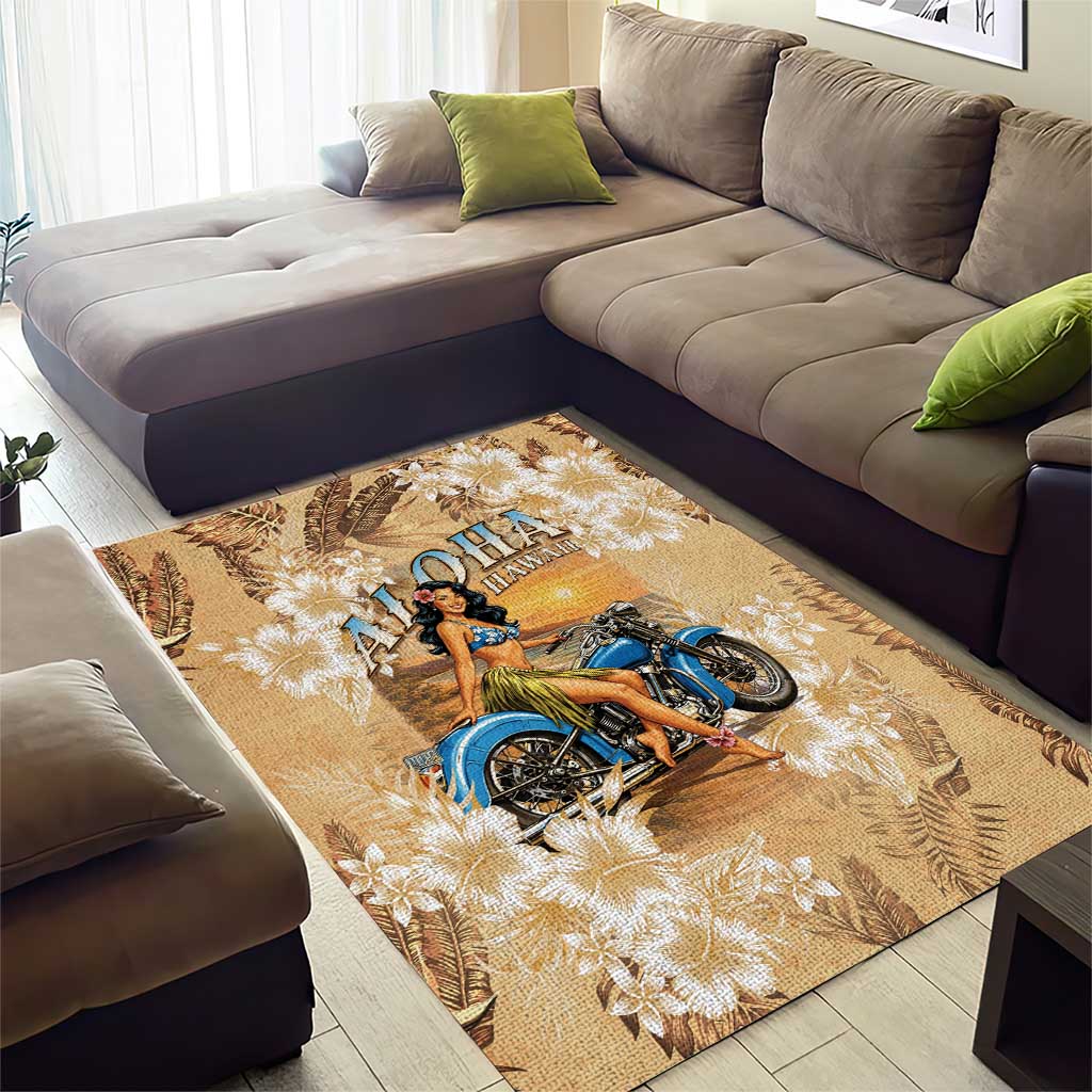 Aloha Hawaii Biker Area Rug Ride To Paradise LT05 - Polynesian Pride