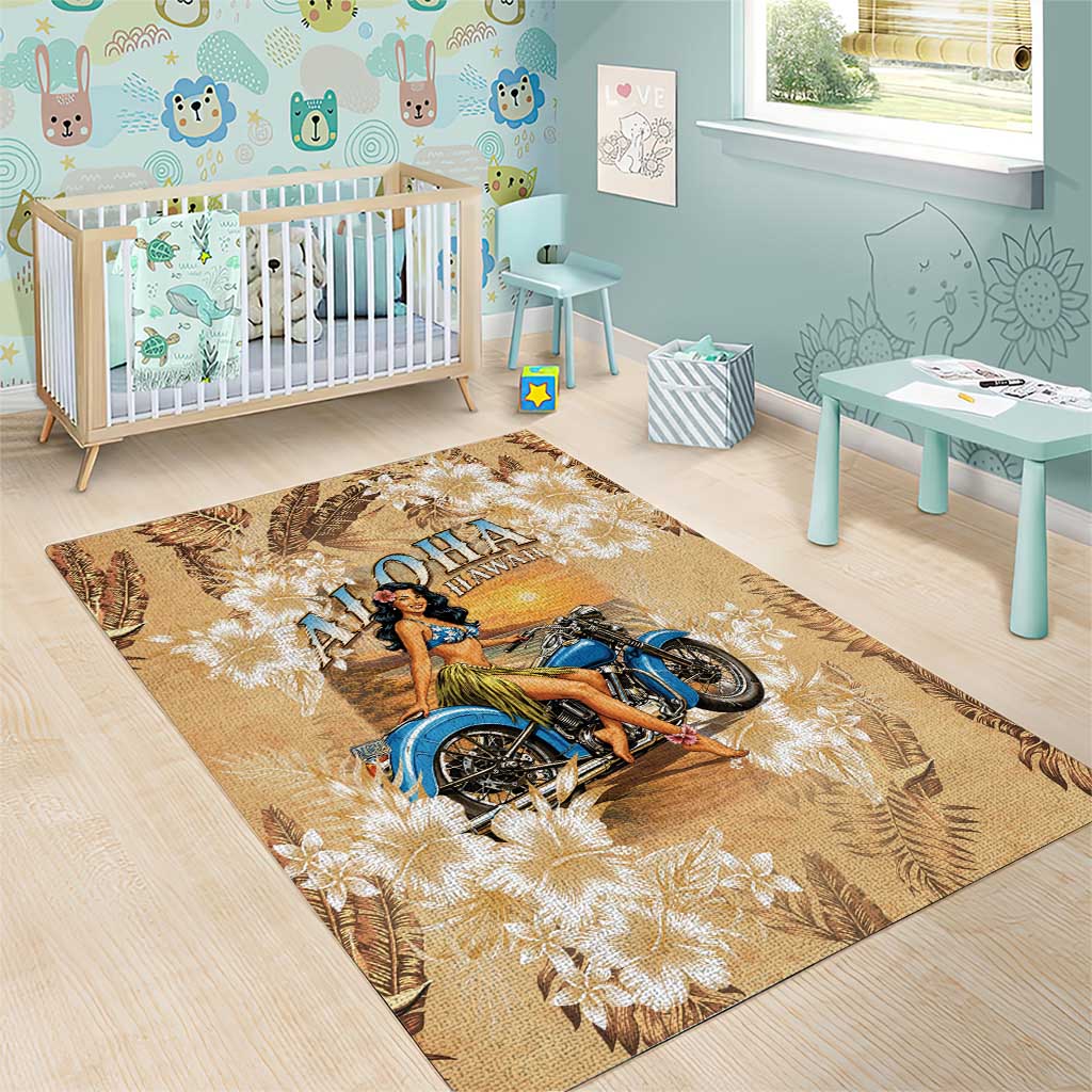 Aloha Hawaii Biker Area Rug Ride To Paradise LT05 - Polynesian Pride
