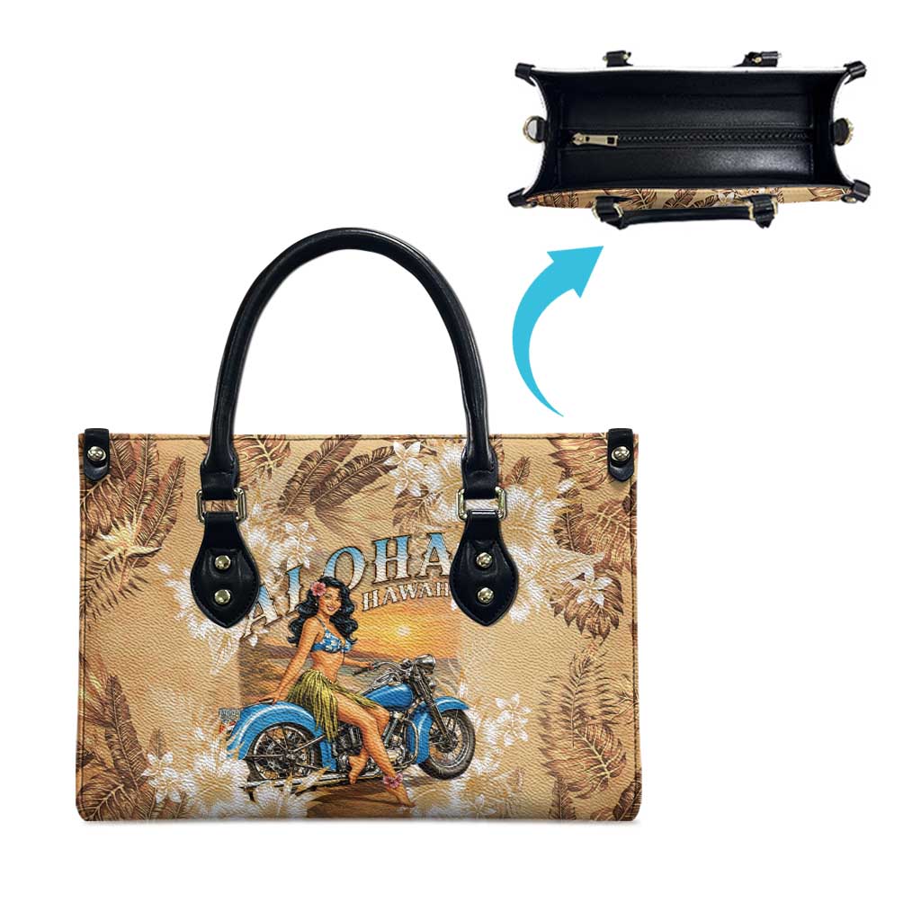 Aloha Hawaii Biker Leather Bag Ride To Paradise