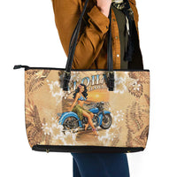 Aloha Hawaii Biker Leather Tote Bag Ride To Paradise