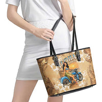 Aloha Hawaii Biker Leather Tote Bag Ride To Paradise