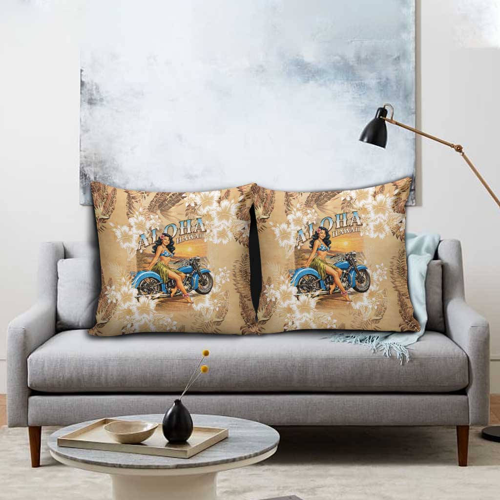 Aloha Hawaii Biker Pillow Cover Ride To Paradise