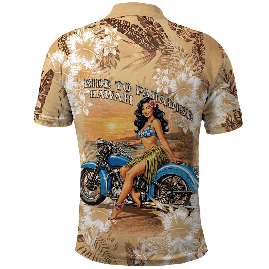 Aloha Hawaii Biker Polo Shirt Ride To Paradise