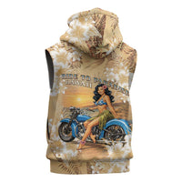 Aloha Hawaii Biker Sleeveless Zip Hoodie Ride To Paradise