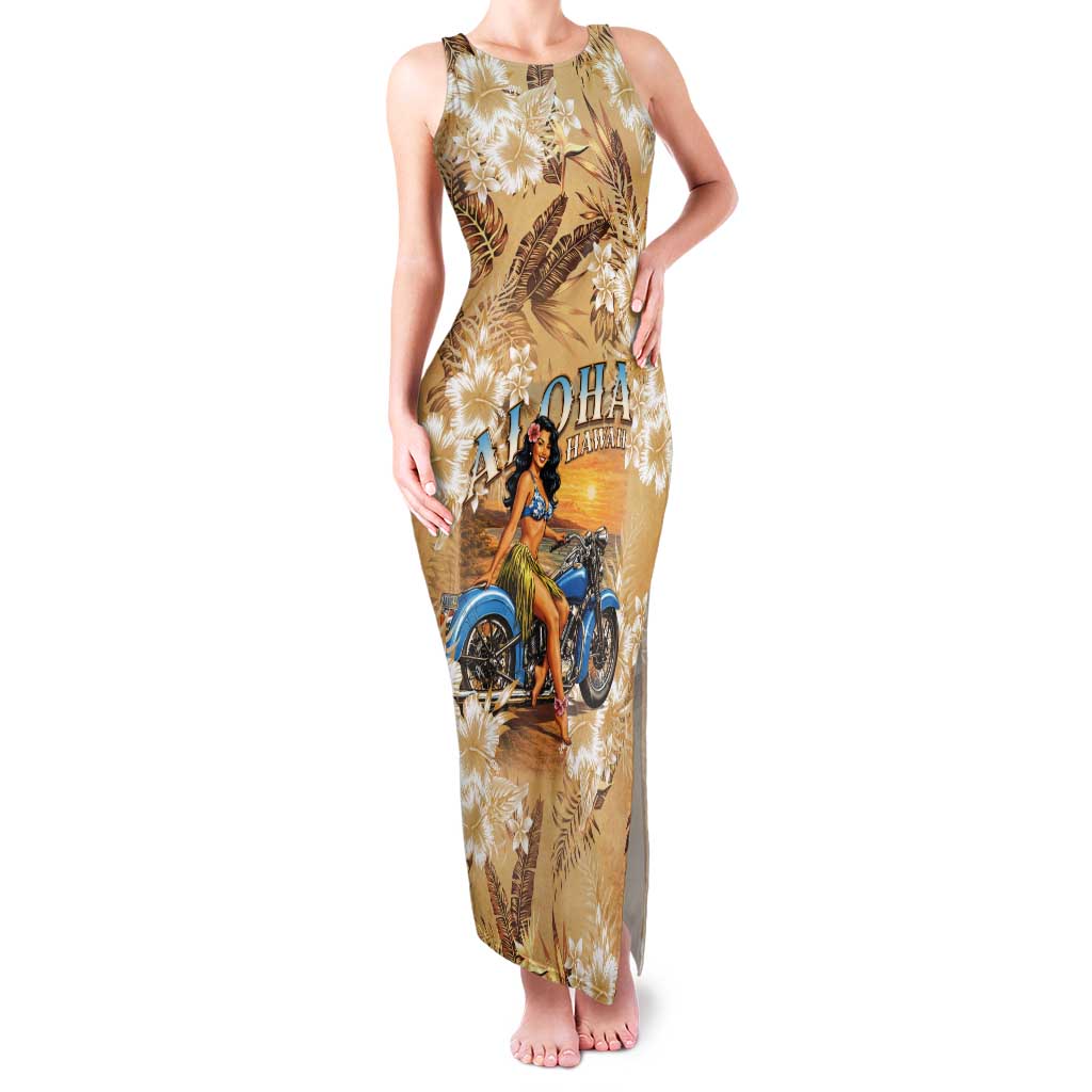 Aloha Hawaii Biker Tank Maxi Dress Ride To Paradise