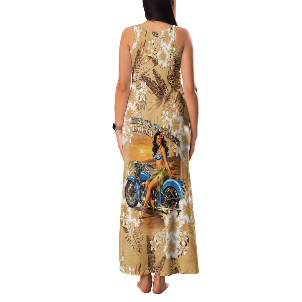 Aloha Hawaii Biker Tank Maxi Dress Ride To Paradise