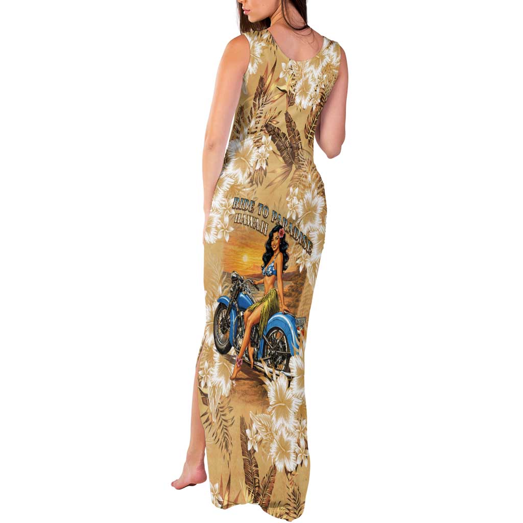 Aloha Hawaii Biker Tank Maxi Dress Ride To Paradise