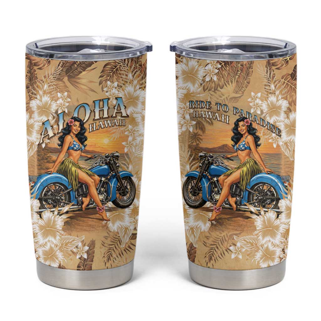 Aloha Hawaii Biker Tumbler Cup Ride To Paradise