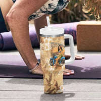 Aloha Hawaii Biker Tumbler With Handle Ride To Paradise