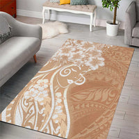 Polynesian Women's Day Area Rug Brown Hibiscus Flowers With Polynesian Pattern LT05 - Polynesian Pride